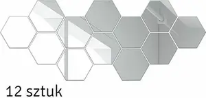 Wall mirror acrylic panels Aptel AG543D set of 12, individual panel 17.5×15.5 cm