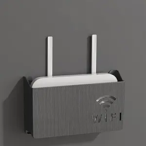 Wall-mounted shelf for Wi‑Fi router Aptel AG986A, black — compact wall shelf for router placement