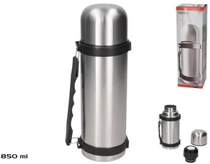 Termoss Gerimport 850 ml, vakuuma nerūsējošā tērauda pudele, modelis 8445393386850, izmēri 30,5 × 11 × 9,5 cm