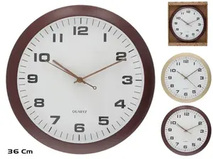 Настенные часы Decorlife 36 см с эффектом дерева, 36 x 36 x 4,5 см, модель 8445393486635