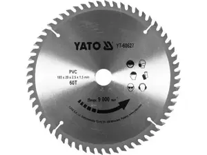 Cutting disc for PVC YATO YT-60627 Ø185 mm, bore 20 mm, width 60 mm