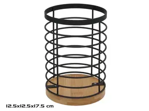 Подставка для столовых приборов Decorlife 12,5 x 12,5 x 17,5 см черная