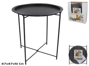Металлический приставной стол Decorlife 47×47×51 см черный — квадратный компактный столик