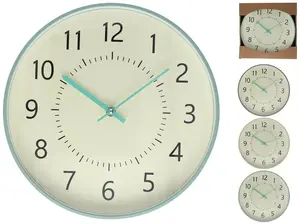 Sienas pulkstenis Decorlife 31,5×31,5×4,5 cm, balts, 3 ciparnīcu veidi