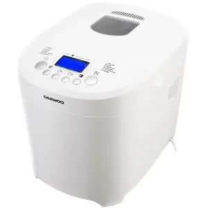 Bread maker Daewoo DBM 600W — 600 W, 900 g loaf, 2 browning levels, 12 programs, timer, white