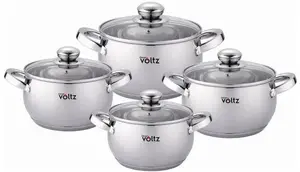 Katlu komplekts Cometic Voltz OV51210G8B — nerūsējošā tērauda katli 18/20/22/24 cm (2.7/3.7/5.1/6.5 l)