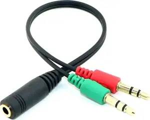 Adapter AV HERTZ AK268A — 3.5mm jack to dual 3.5mm jack, black
