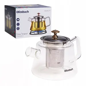 Tea Infuser Jug Ofenbach 800 ml model 100617M, glass pitcher with removable infuser