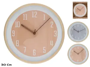 Настенные часы Decorlife 30 см деревянный эффект, квадрат 30×30×4.5 см, 2 варианта