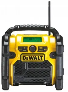 Darbnīcas radio DeWalt DCR021 — pārnēsājams radio darbam ar 10,8–18V akumulatoriem un 230V, FM/DAB+