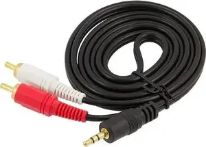 Audio cable HERTZ 3.5mm jack to 2x RCA (Cinch), 1.5 m, black