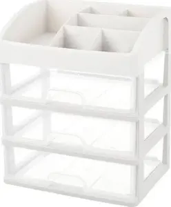 Organizer box Aptel AG605G with 3 drawers for cosmetics and jewelry, cream