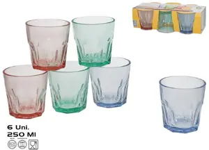 Drinking Glasses set (6 pcs) HP 250 ml — dimensions 8.5×8.3×8.3 cm