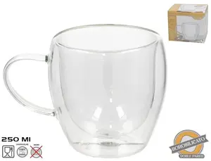 Double-walled mug Lumarko 250 ml, stainless-like insulated cup, 9 x 12.5 x 9 cm