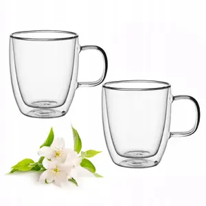 Double-wall glass mug set Kamille 9001 — 350 ml, two mugs, thermal insulation