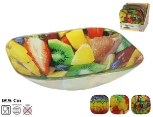 Glass Bowl (square) Lumarko KITCHEN&GO, 3 designs, 3 × 12.5 × 12.5 cm