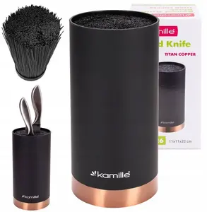 Knife block Kamille 7626 round wooden knife holder, model 7626