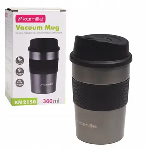 Ceļojuma krūze Kamille 2150, 360 ml, tumši pelēka, termo krūze
