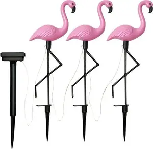 Solar garden LED lights Aptel ZD50K – flamingo design, IP65 weatherproof, integrated LEDs