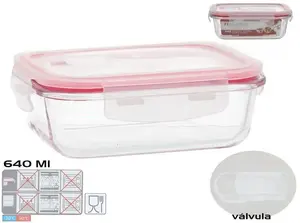 Lunch box Quttin KITCHEN&GO model 640 ml — rectangular food container, 640 ml capacity, microwave-safe lid
