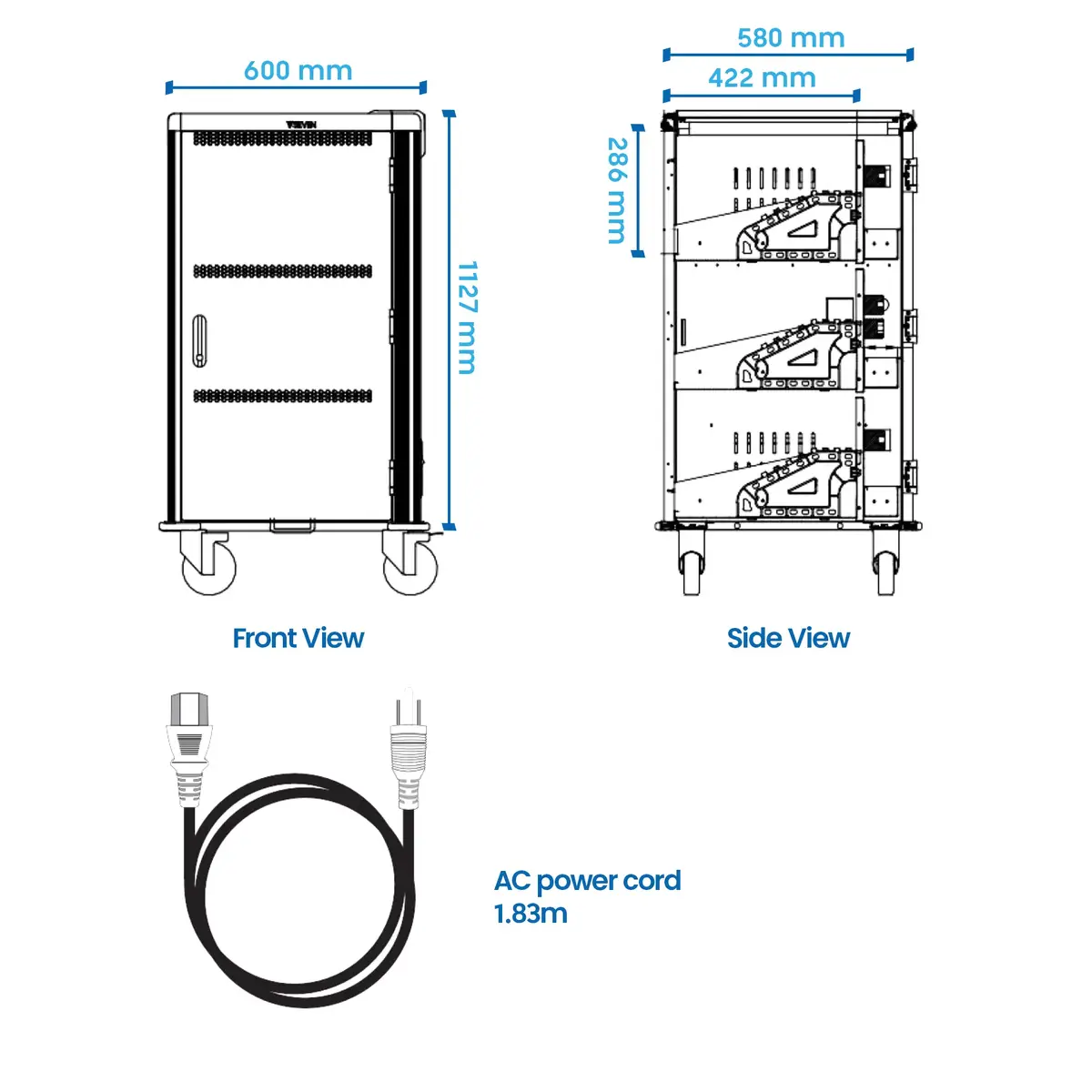ewent EW1700 мобильная тележка для устройств Photo 9