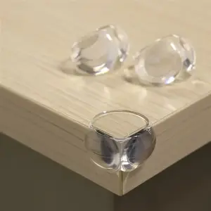 Corner Protectors Aptel AG441 transparent round pads set of 4 for furniture edges