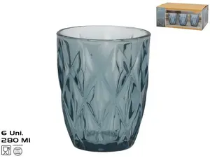 Набор стеклянных стаканов Dymo KITCHEN&GO 6 шт. 280 мл синий, 10×8×8 см
