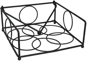 Napkin holder PartyDeco, black, dimensions 18.5 x 19 x 8 cm