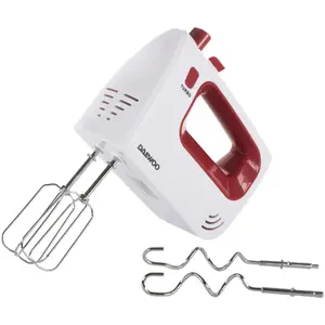 Hand Mixer DAEWOO DHM 122R — 300W, 5 speeds, Turbo function, white/red
