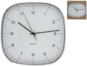 Настенные часы Decorlife 29 x 29 x 4.3 см серебристые — аналоговые для офиса/дома