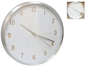 Настенные часы Decorlife 30 см серебристые, размеры 30 x 30 x 4 см