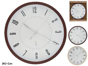 Настенные часы Decorlife 30 см деревянный эффект, квадратные 30×30×4,5 см, модель 8445393486666
