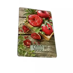 Кухонные весы KIWI 5R1651KDPG — цифровые, вместимость 5 кг, ЖК-дисплей, 2×AAA, размеры 20.0×14.6×1.8 мм