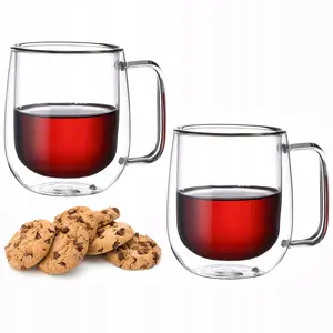 Double-walled glass mug set Kamille 9007, 2 pcs, 300 ml each