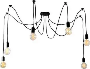 Chandelier ECpower ZD74 ceiling lamp 6-arm pendant E27 sockets, universal mounting