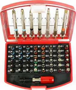 Set of 56 screwdriver bits Silver — 56-piece bit set for screws and fasteners