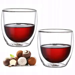 Double-walled glass cup set Kamille 9011 — 2 x 250 ml double-wall drinking glasses