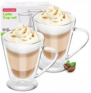Double-walled glass mug set Kamille 9019 — 2 pcs, 250 ml each