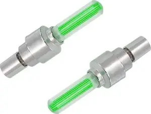 Apte AG304B LED Illuminated Valve Caps 2 pcs, Green — universal fit
