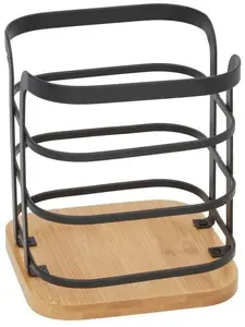 Cutlery holder Lumarko 12.5×12.5×14 cm black, KITCHEN&GO