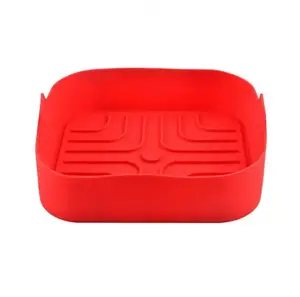 Silicone Insert for Air Fryer Aptel Rosberg R51980SS, 20.5×20.5×5.5 cm, red