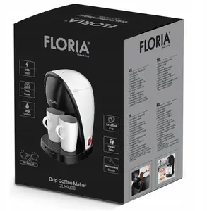 Капельная кофемашина FLORIA ZLN 9298, 450 Вт, нейлоновый фильтр, мерная ложка и 2 чашки в комплекте