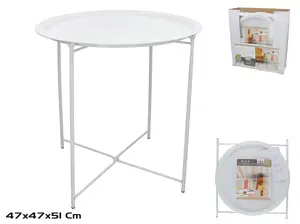 Металлический боковой стол Decorlife 47×47×51 см белый — Decorlife 8445393543048