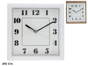 Sienas pulkstenis Decorlife 25 x 25 x 4 cm, modelis 8445393486499, balts
