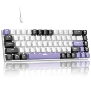Mechanical Gaming Keyboard MageGee MK-BOX Black-White with Purple/Blue Backlight and Red Switches, US Layout