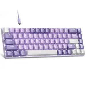 Механическая клавиатура MageGee MK-BOX Violet A — синяя подсветка, красные переключатели, раскладка US