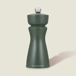 Salt and Pepper Grinder 15 cm, Cole and Mason Kenton Rosemary Green, Rubberwood, Ceramic Mechanism