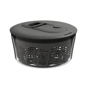 Salad spinner Zyliss Easy Spin 3, 23 cm bowl, black plastic, pull-cord with brake, folding handle