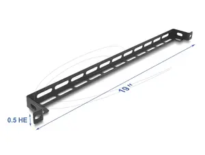 Mounting kit DELOCK 67461 Black metal — rack L-form panel, 19" 0.5U, 50 mm with cable-tie fixation
