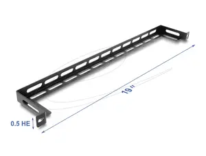 Mounting kit DELOCK 67462 Black Metal for 19" racks L-form panel with cable tie attachment